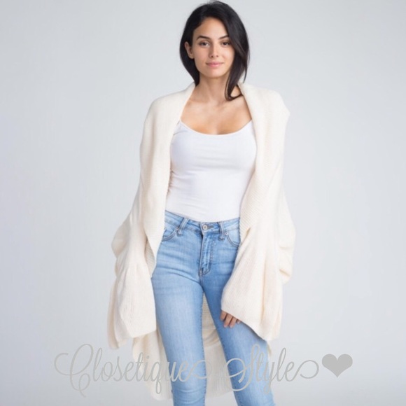 Ivory Long Knit Cardigan - Picture 3 of 5